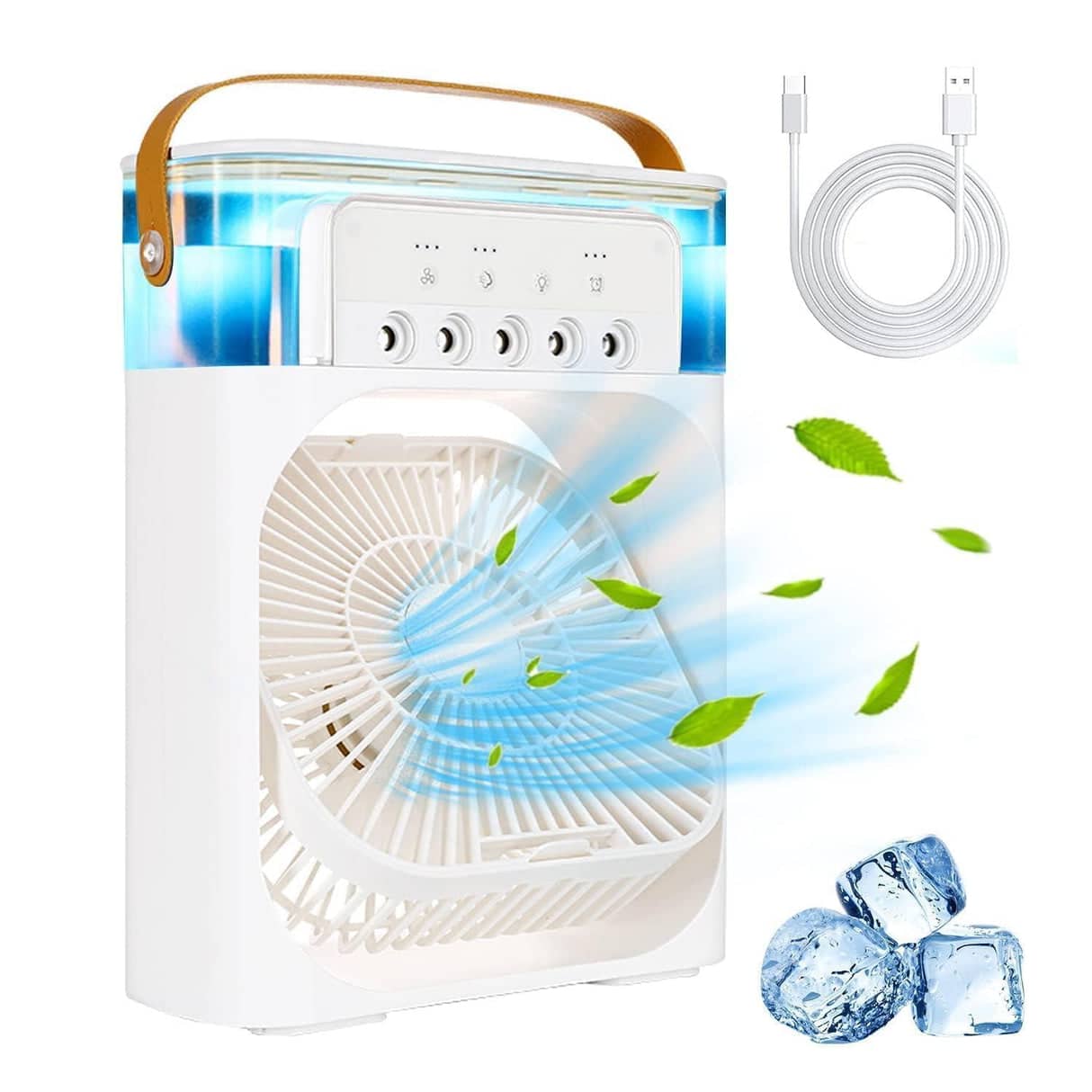 Mini Cooler for Room Cooling - Portable 3-in-1 Air Conditioner with LED Lights - Image 3