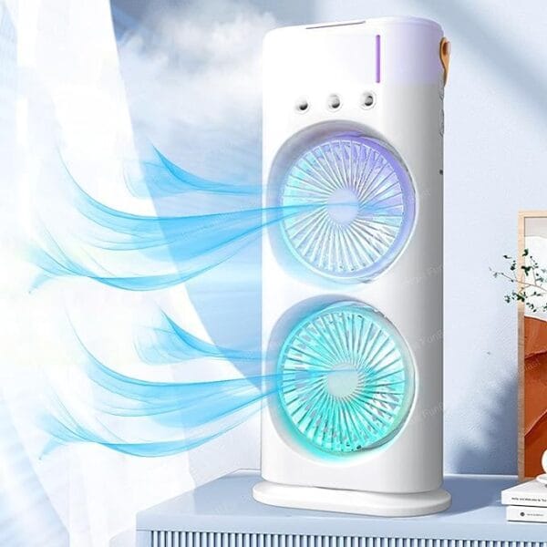 3-in-1 Mini Portable AC with Dual Fans, LED Light - Image 5