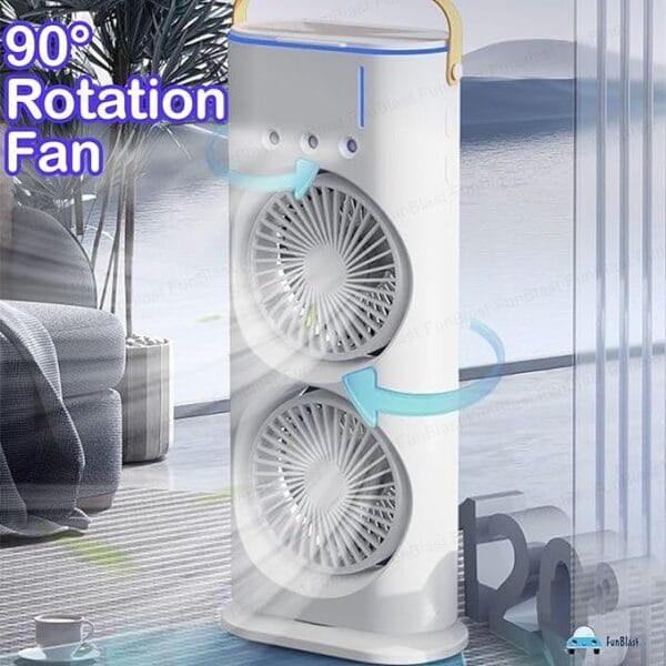 3-in-1 Mini Portable AC with Dual Fans, LED Light - Image 2