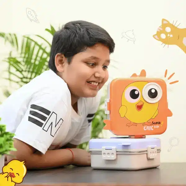 Cute Chicken-Themed Stainless Steel Lunch Box for Kids - Image 5