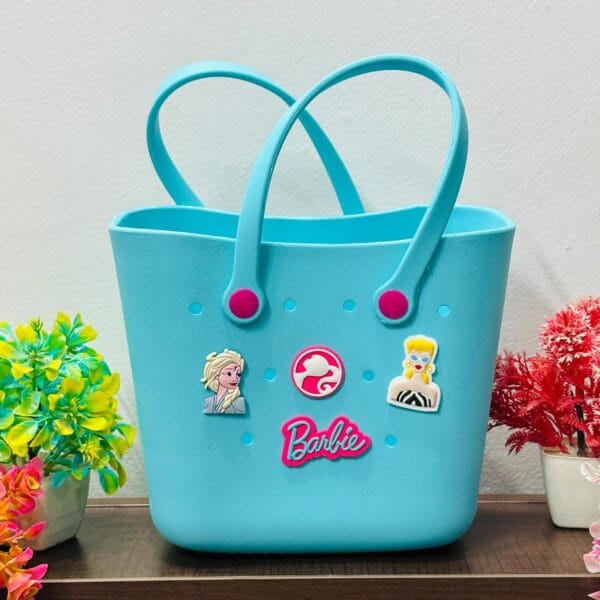 Barbie Edition Silicone Tote Handbag with Plug-in Charms - Image 2