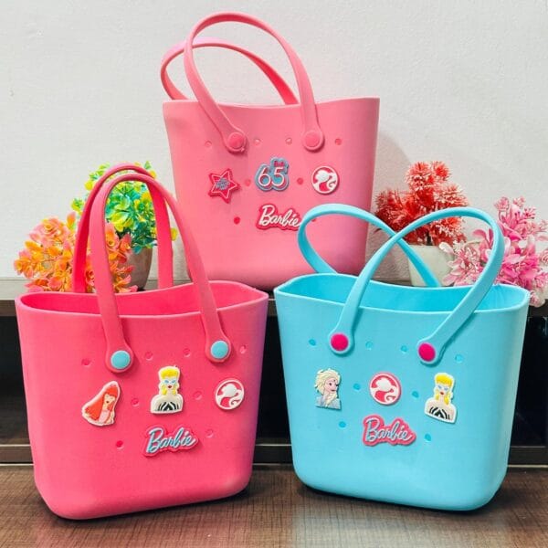 Barbie Edition Silicone Tote Handbag with Plug-in Charms