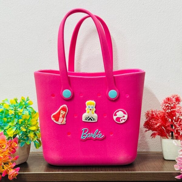 Barbie Edition Silicone Tote Handbag with Plug-in Charms - Image 4