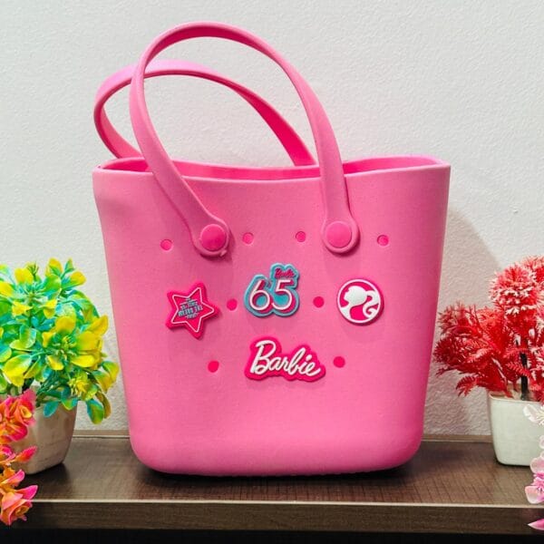 Barbie Edition Silicone Tote Handbag with Plug-in Charms - Image 3