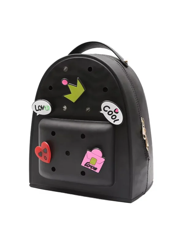 Silicone Jelly Mini Backpack – Small Size | Lightweight, Waterproof Bag for Women, Boys & Girls | Pool, Beach, Gym Use | Customizable with Charms | Easy to Clean (Black - Image 9