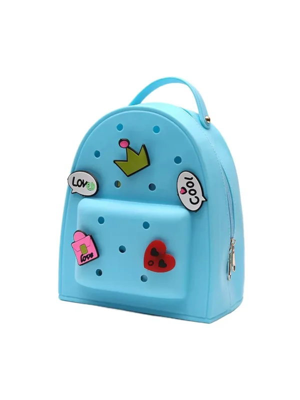 Silicone Jelly Mini Backpack – Small Size | Lightweight, Waterproof Bag for Women, Boys & Girls | Pool, Beach, Gym Use | Customizable with Charms | Easy to Clean (Black - Image 8