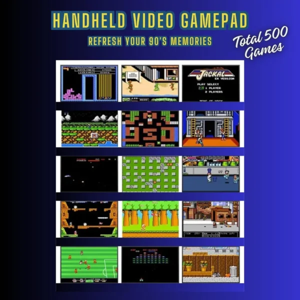 500 in 1 Retro Video Game Player – Handheld Console with TV Output - Image 4