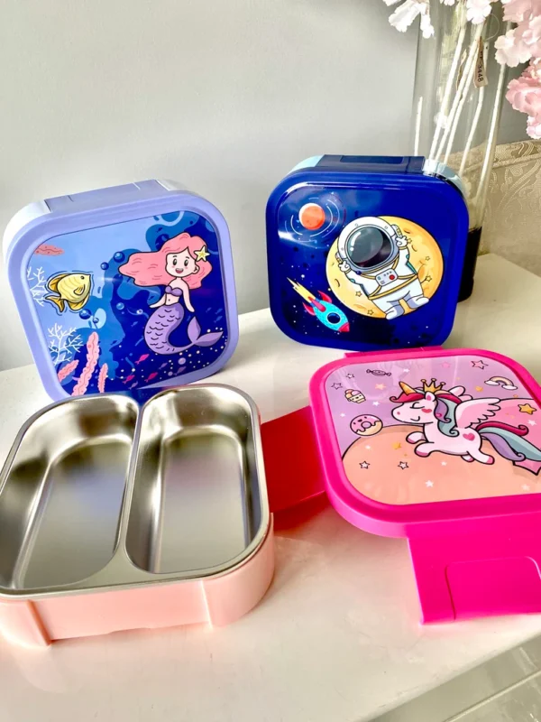 Square Lunch Box – Premium 304 Stainless Steel with Dual Compartments