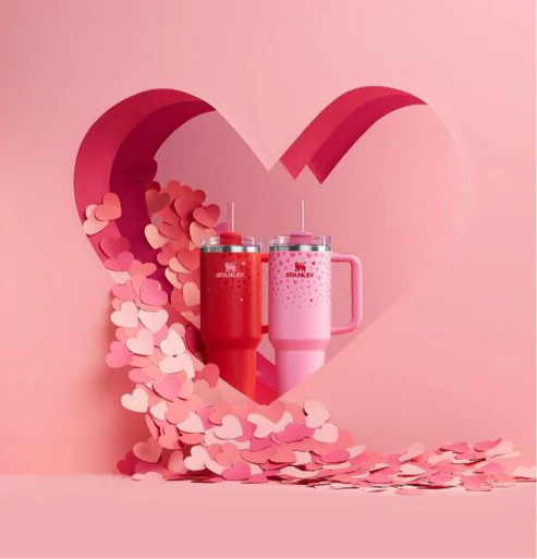 Stanley 40 oz Stainless Steel H2.0 Flowstate Quencher Tumbler - Valentine's Day