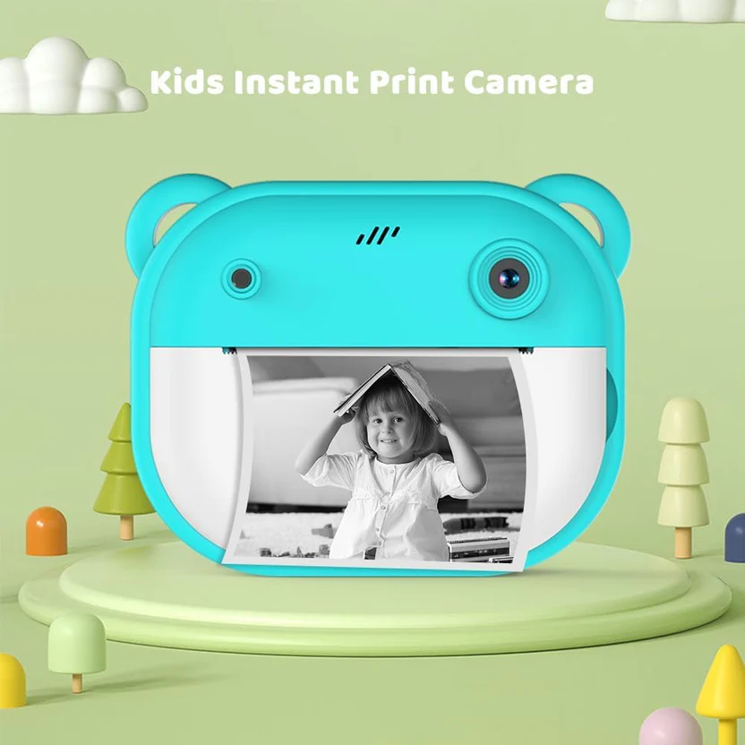 InstaPix Bear Kids Instant Print Camera – Dual Lens, 1080P HD, Fun Filters - Image 5