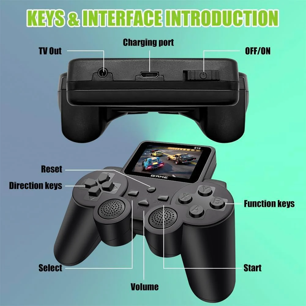 500-in-1 Handheld Retro Video Game Console for Kids | Rechargeable Portable Gamepad - Image 3