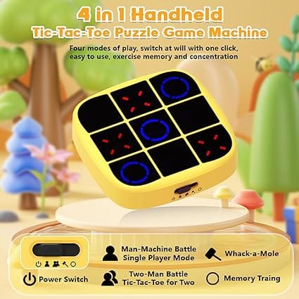 4-in-1 Electronic Tic Tac Toe Bolt Game – Portable Handheld Puzzle Console - Image 9