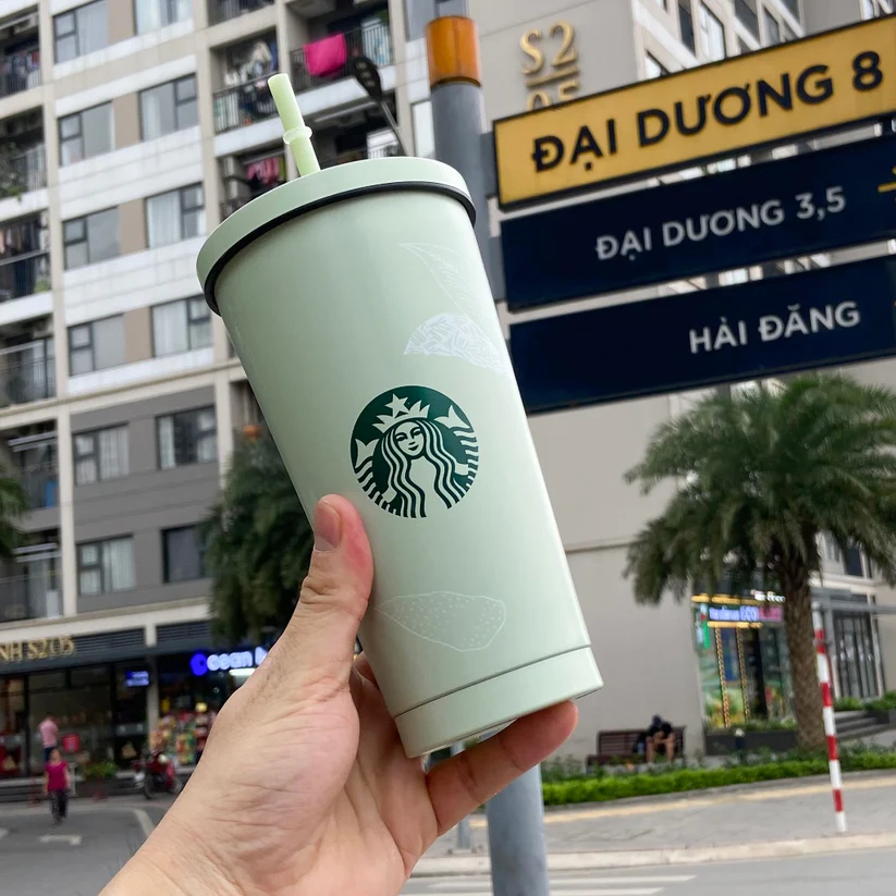 Starbucks Original Coffee Tumbler – 500ml Mint Green with Straw - Image 5