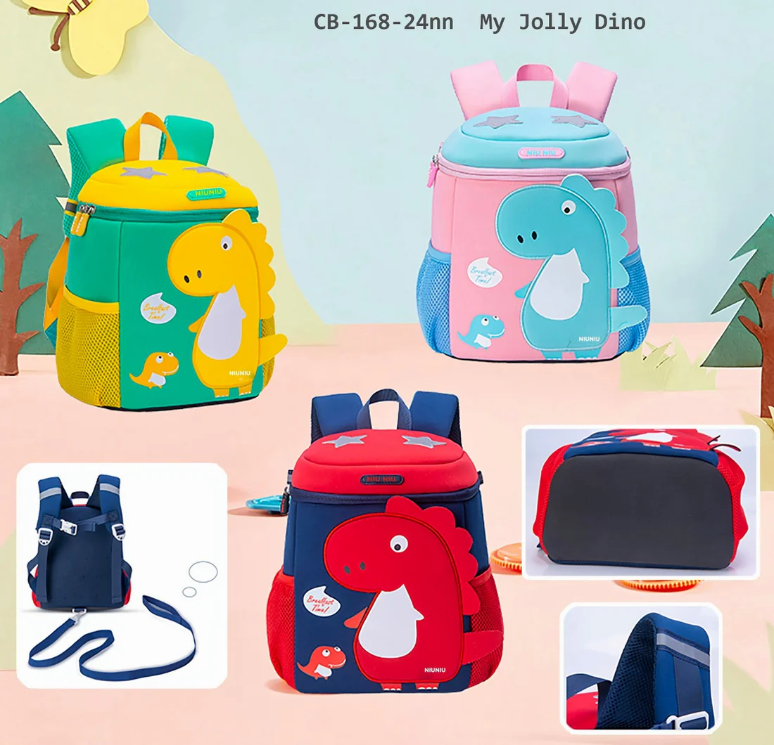 Premium Quality 3D Dino Backpack for Kindergarten Kids – Cute, Soft & Lightweight