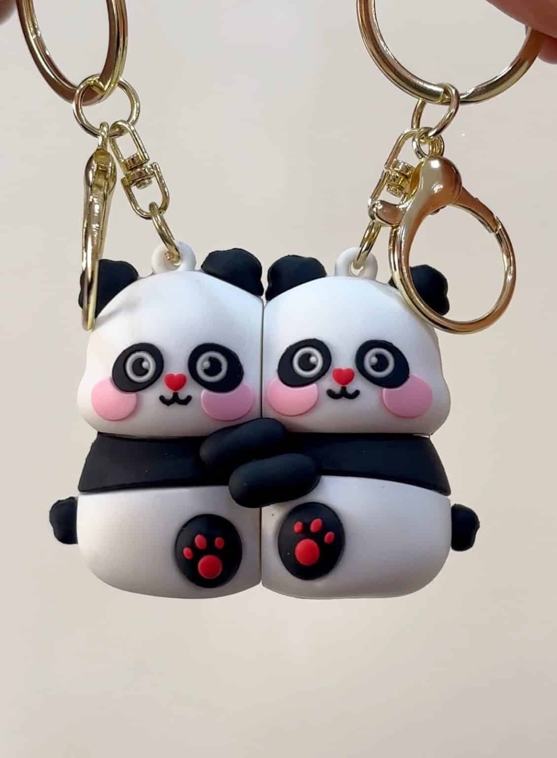 Panda hug keychain
