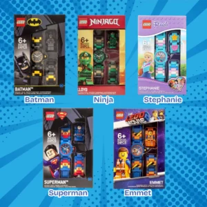 LEGO Kids Wrist Watch - Batman | Superman |Stephanie | Ninja | Emmet Design