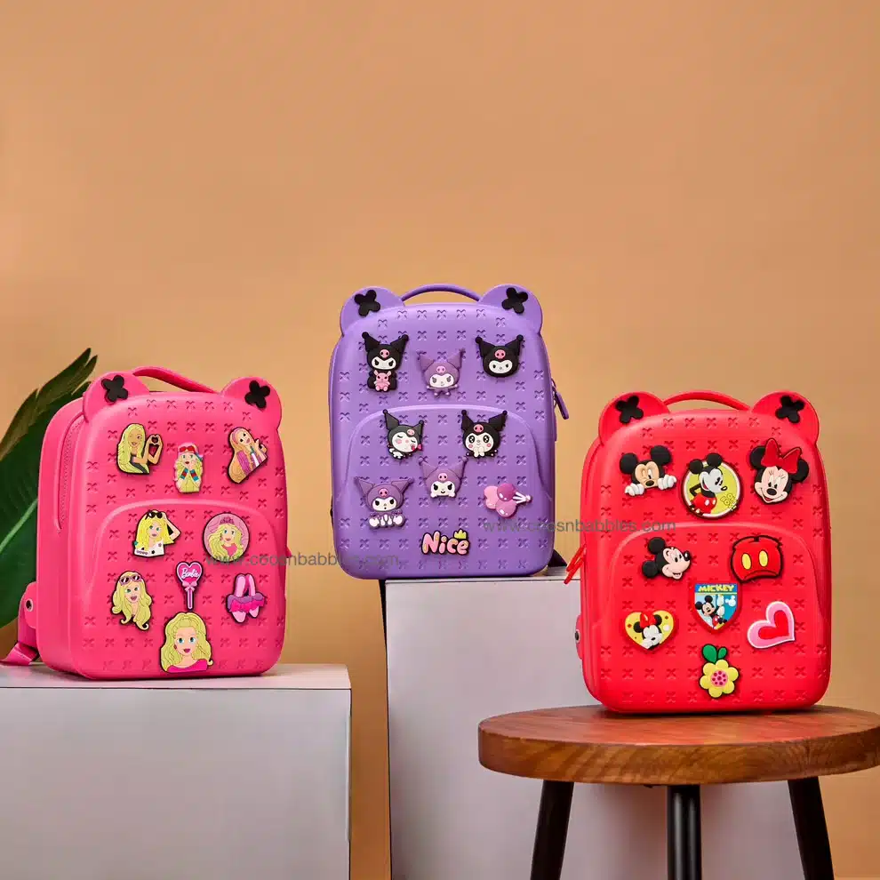 Kids Silicone Cartoon Bag with Stick-Ons – Waterproof & Customizable Backpack