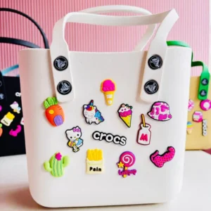 Crocs Medium Beach Bag – Stylish Silicone Tote with Charms