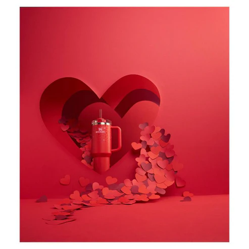 Stanley 40 oz Stainless Steel H2.0 Flowstate Quencher Tumbler – Valentine’s Day - Image 2