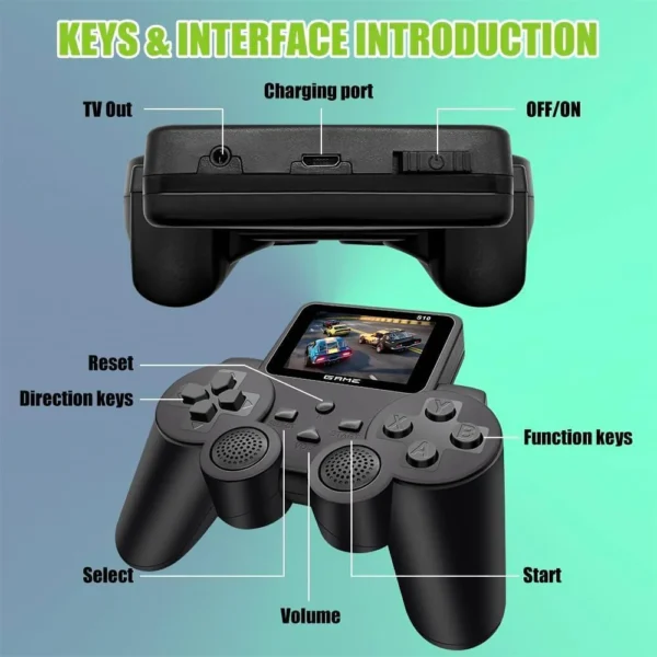 500-in-1 Handheld Retro Video Game Console for Kids | Rechargeable Portable Gamepad - Image 5