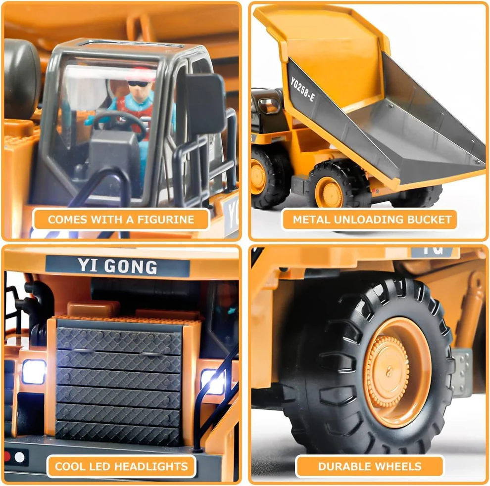 Yigong BC1047 – 1/20 Scale RC Hydraulic Dump Truck (2.4GHz, 10CH, Die-Cast Metal) - Image 2