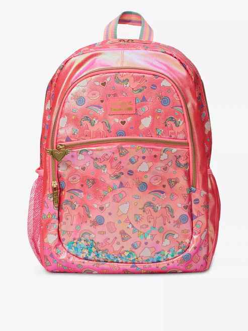 Smiggle - 16 inch Premium pink glitter unicorn Backpack - Image 3