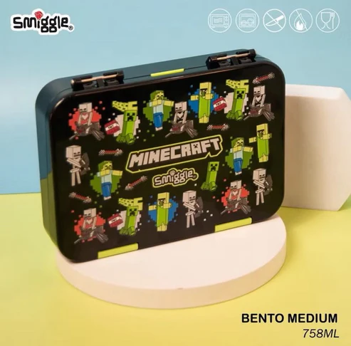 Smiggle Minecraft Happy Medium Bento 758 ML Lunchbox | Leakproof - Image 4