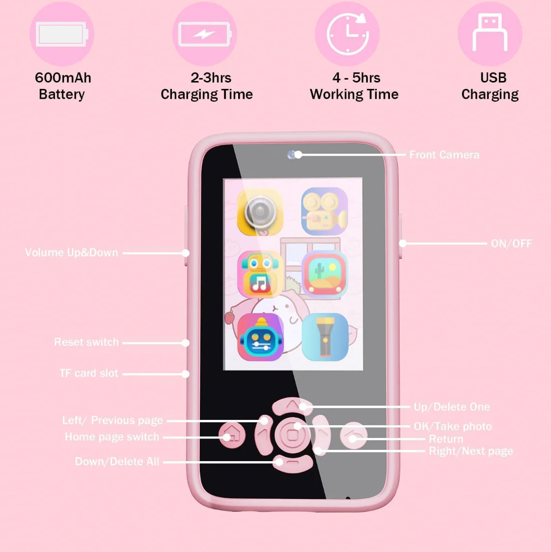 Kids smartphone camera toy phone with games and more! - Image 7