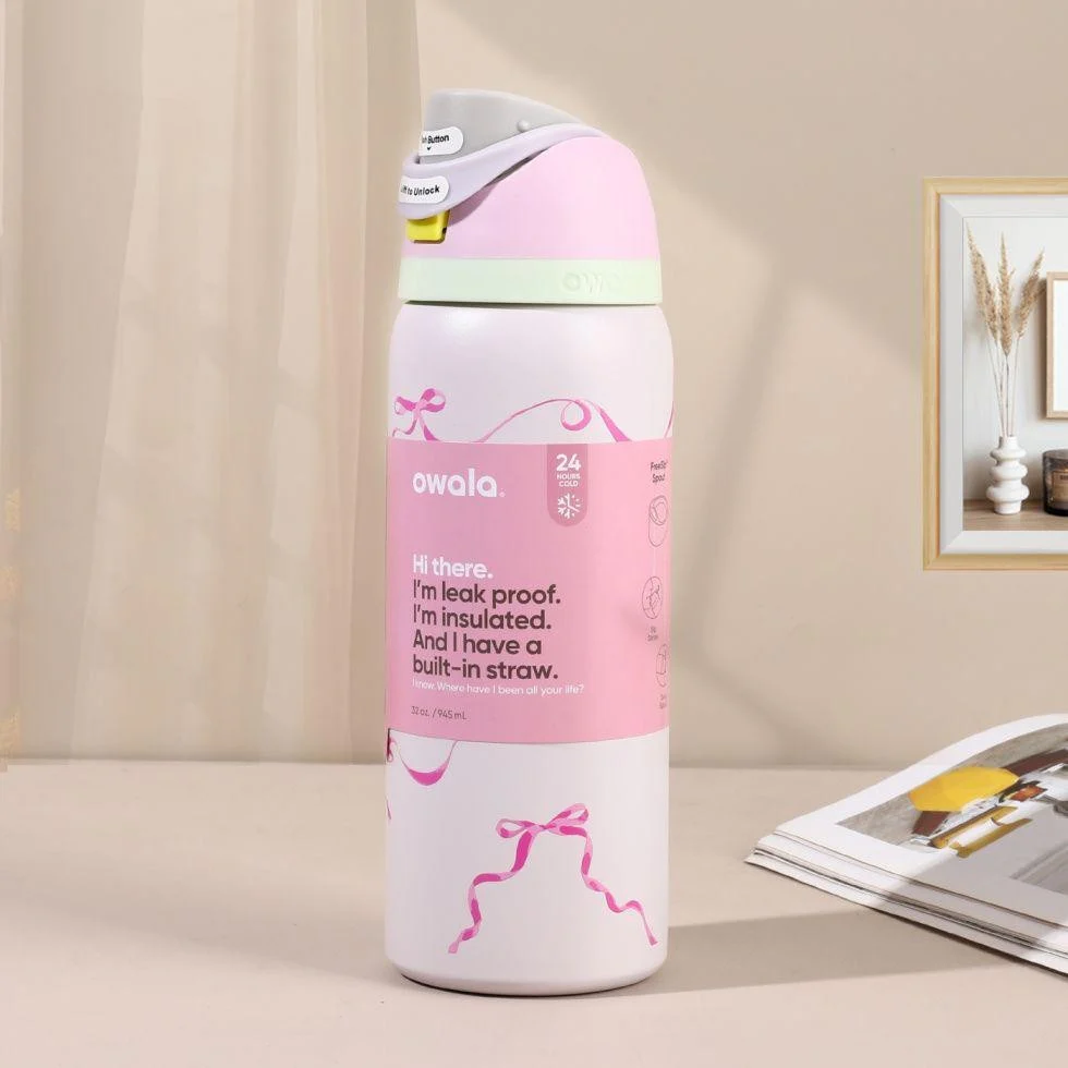 Owala FreeSip Bottle - Pink Bow - Image 3
